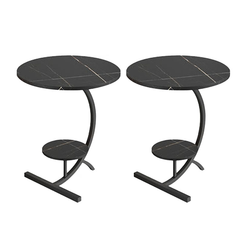 Mesa de acento de piedra glamorosa Nightsnant 23.6 "Gabinete de noche de altura con 2 estantes