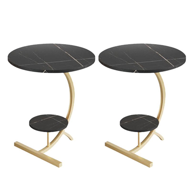 Mesa de acento de piedra glamorosa Nightsnant 23.6 "Gabinete de noche de altura con 2 estantes