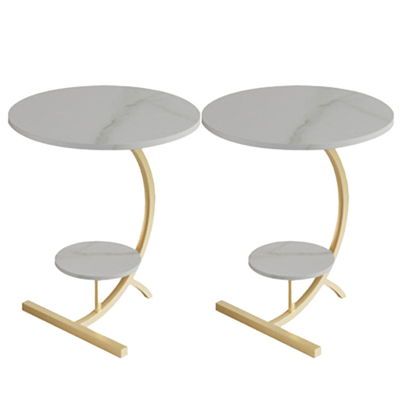 Mesa de acento de piedra glamorosa Nightsnant 23.6 "Gabinete de noche de altura con 2 estantes