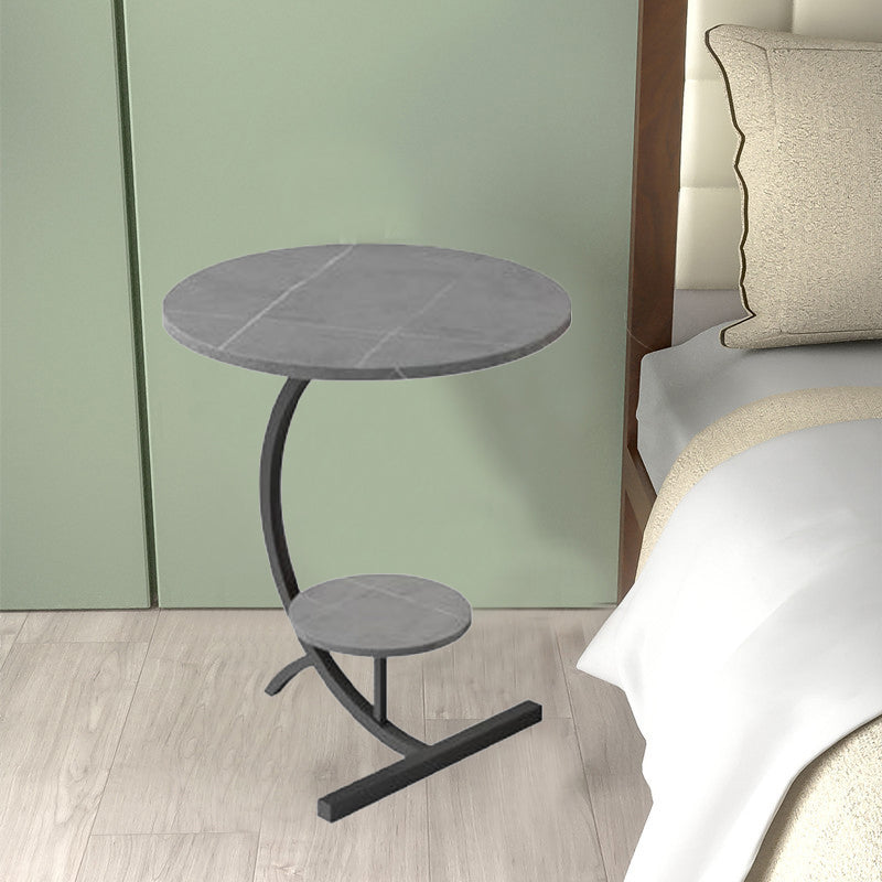 Mesa de acento de piedra glamorosa Nightsnant 23.6 "Gabinete de noche de altura con 2 estantes