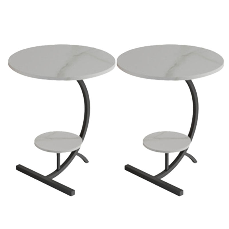 Mesa de acento de piedra glamorosa Nightsnant 23.6 "Gabinete de noche de altura con 2 estantes