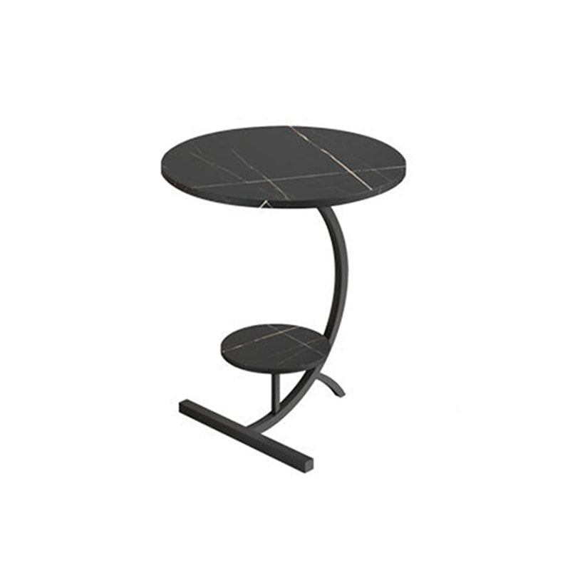 Mesa de acento de piedra glamorosa Nightsnant 23.6 "Gabinete de noche de altura con 2 estantes