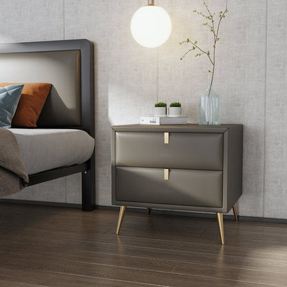 Las patas del gabinete de la cama de cuero falso incluyen la mesa nocturna de 2-Drawer de 19 "69