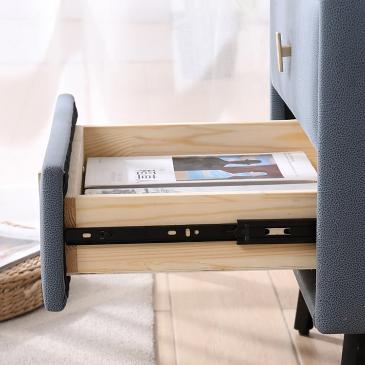 Las patas del gabinete de la cama de cuero falso incluyen la mesa nocturna de 2-Drawer de 19 "69