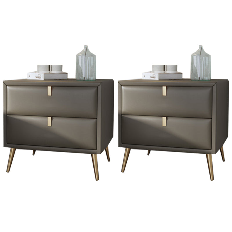Las patas del gabinete de la cama de cuero falso incluyen la mesa nocturna de 2-Drawer de 19 "69