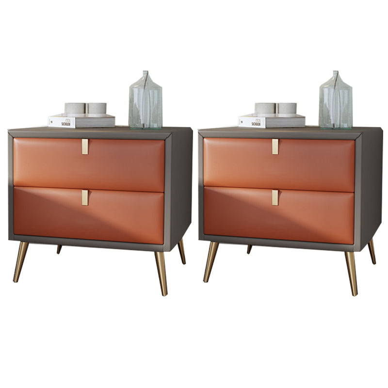 Las patas del gabinete de la cama de cuero falso incluyen la mesa nocturna de 2-Drawer de 19 "69