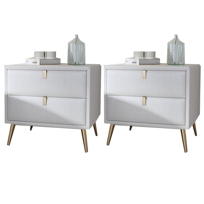 Las patas del gabinete de la cama de cuero falso incluyen la mesa nocturna de 2-Drawer de 19 "69