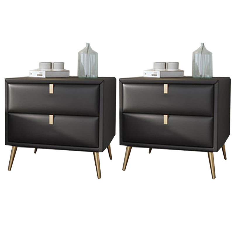 Las patas del gabinete de la cama de cuero falso incluyen la mesa nocturna de 2-Drawer de 19 "69