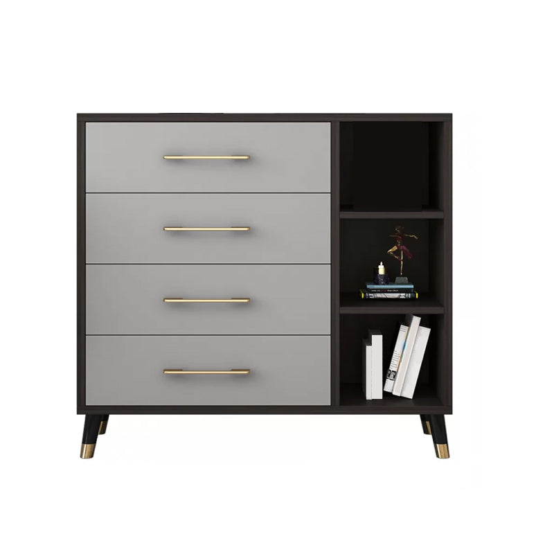 Contemporary Glam Storage Chest Wooden Chest with Soft-Close Drawers