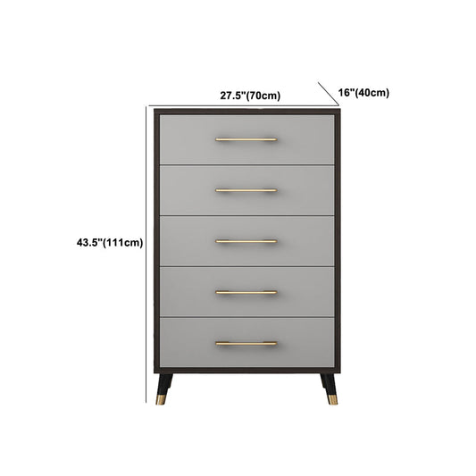 Contemporary Glam Storage Chest Wooden Chest with Soft-Close Drawers