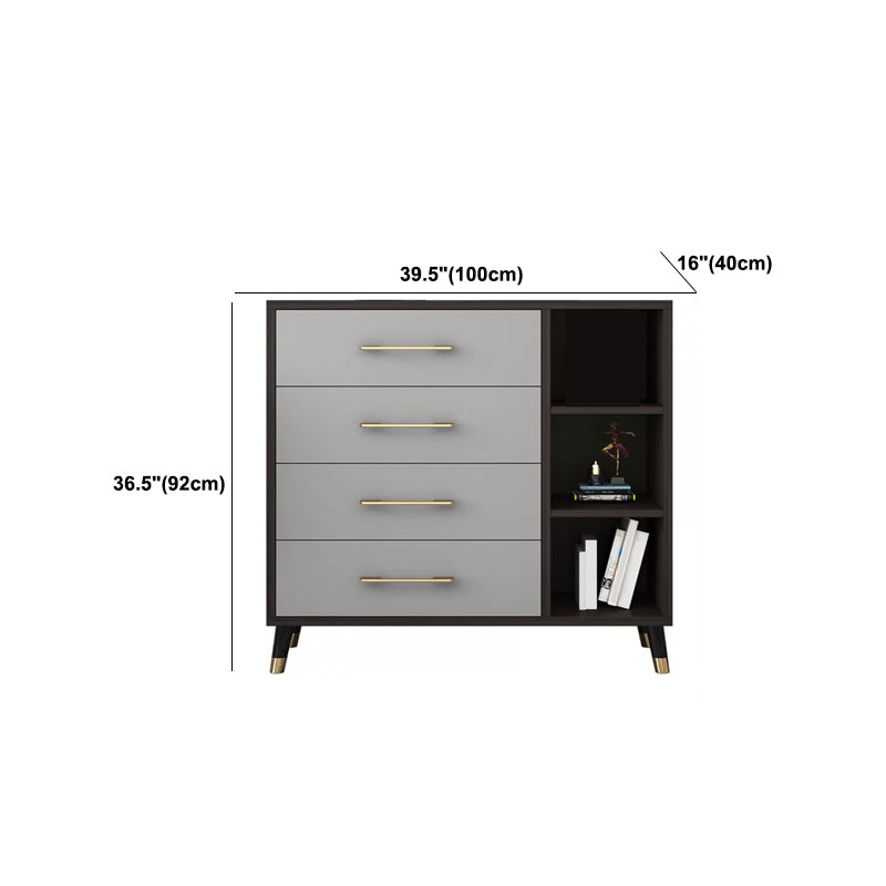 Contemporary Glam Storage Chest Wooden Chest with Soft-Close Drawers