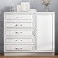 Rangement contemporain coffre en bois blanc commode verticale pour chambre à coucher