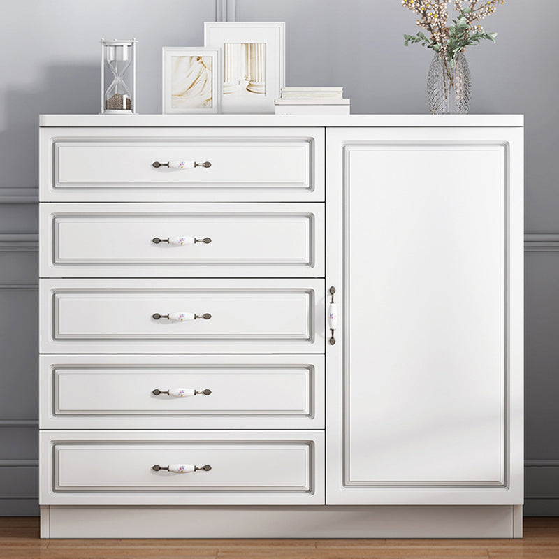 Rangement contemporain coffre en bois blanc commode verticale pour chambre à coucher