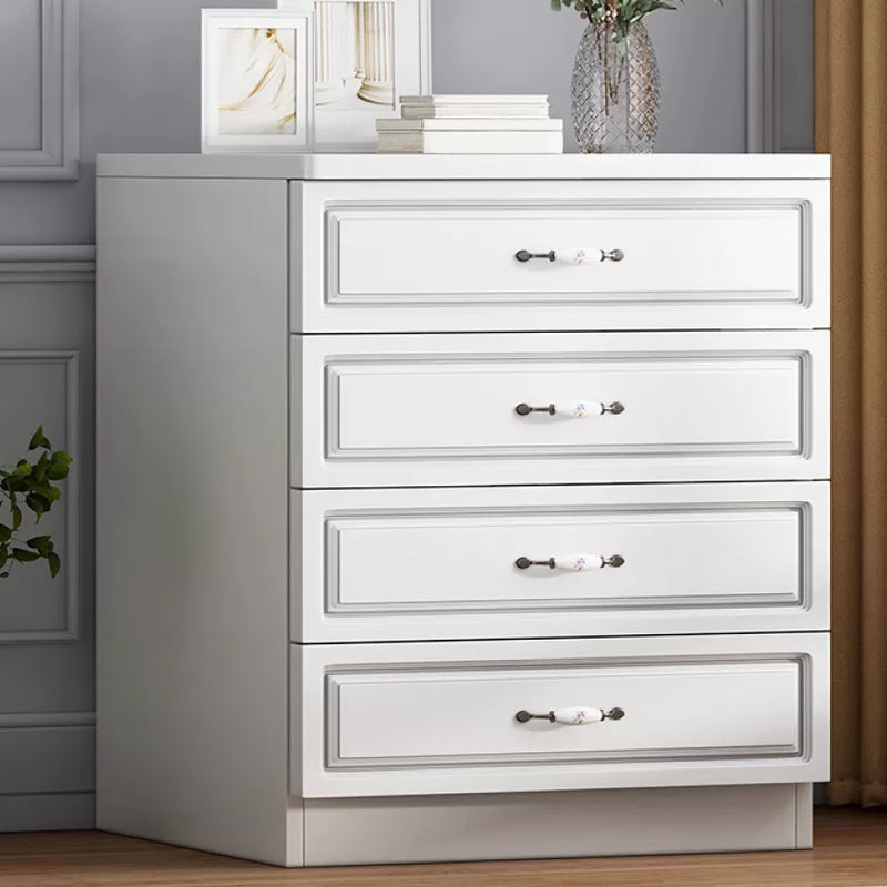 Rangement contemporain coffre en bois blanc commode verticale pour chambre à coucher