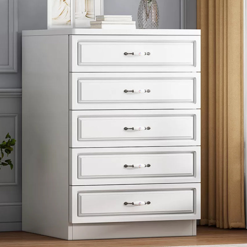 Rangement contemporain coffre en bois blanc commode verticale pour chambre à coucher