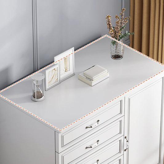 Contemporary Storage Chest White Wood Vertical Dresser for Bedroom