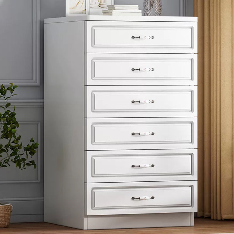 Rangement contemporain coffre en bois blanc commode verticale pour chambre à coucher