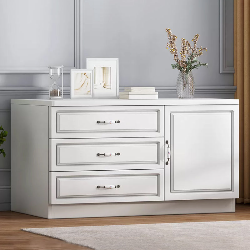 Rangement contemporain coffre en bois blanc commode verticale pour chambre à coucher