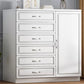 Rangement contemporain coffre en bois blanc commode verticale pour chambre à coucher