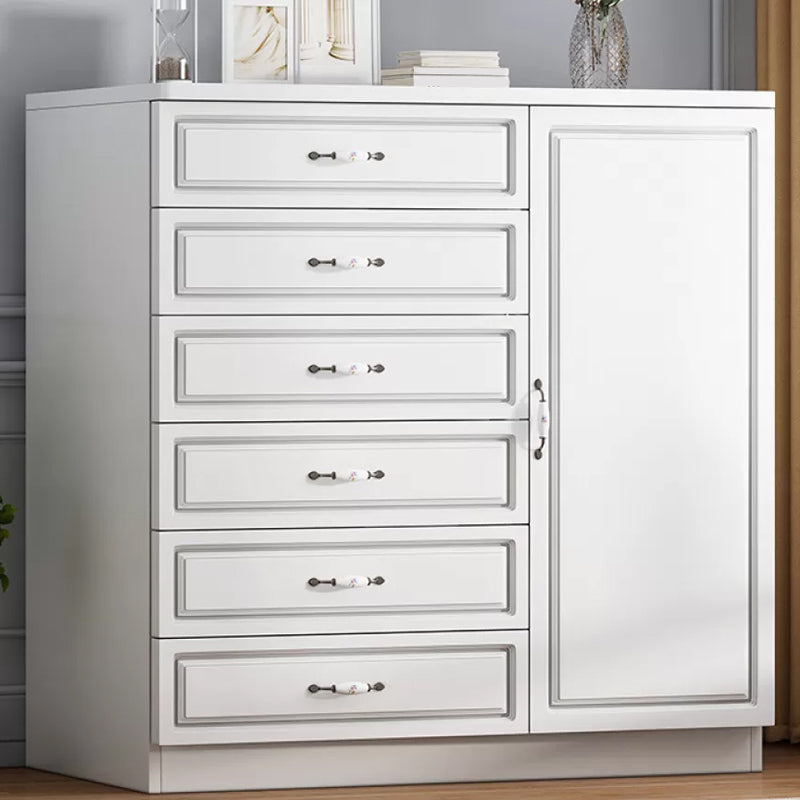 Rangement contemporain coffre en bois blanc commode verticale pour chambre à coucher
