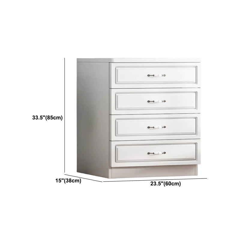 Rangement contemporain coffre en bois blanc commode verticale pour chambre à coucher