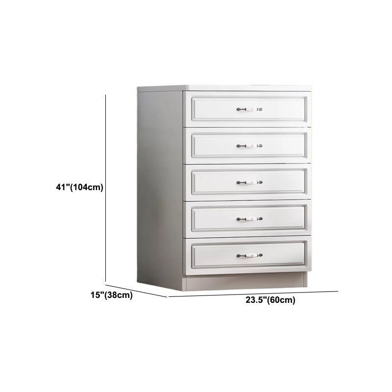 Rangement contemporain coffre en bois blanc commode verticale pour chambre à coucher