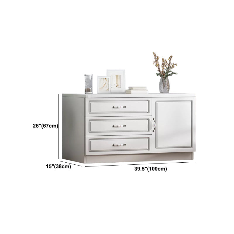 Rangement contemporain coffre en bois blanc commode verticale pour chambre à coucher