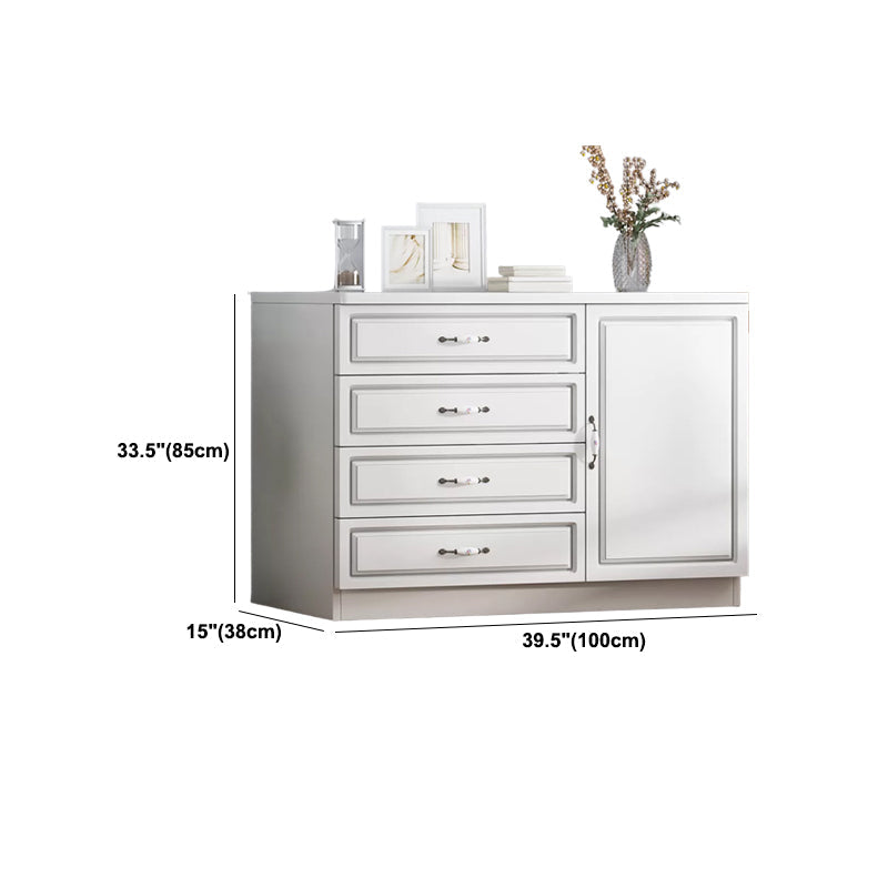 Rangement contemporain coffre en bois blanc commode verticale pour chambre à coucher