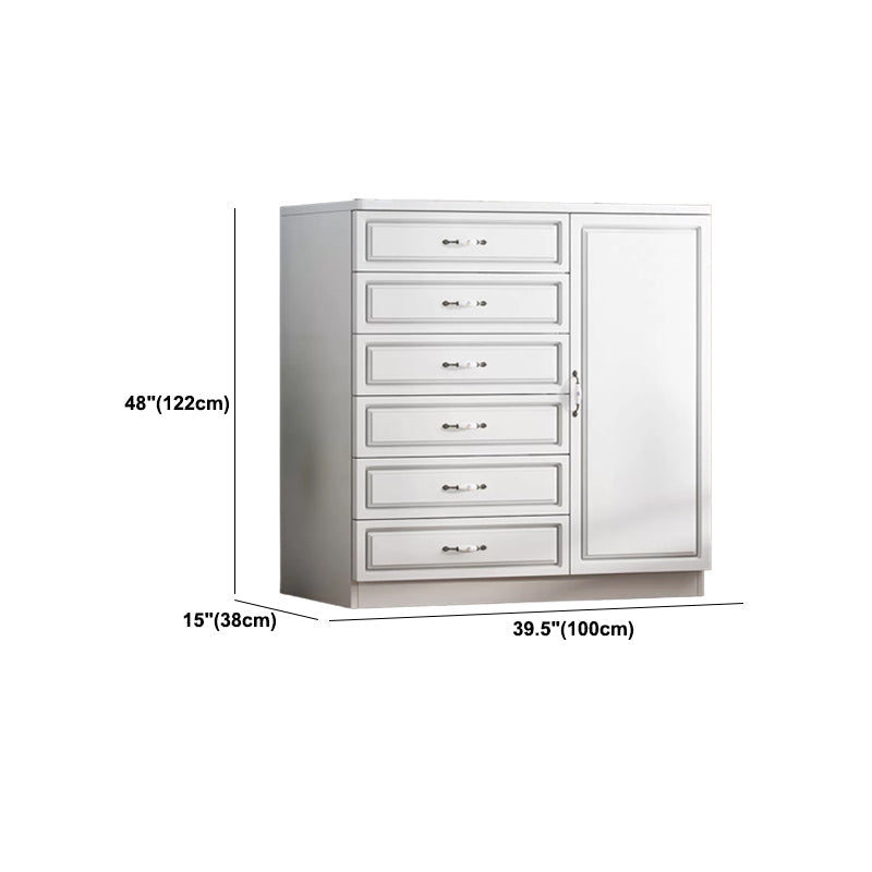 Rangement contemporain coffre en bois blanc commode verticale pour chambre à coucher