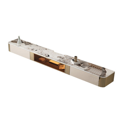 Soporte de TV de almacenamiento de piedra de 8 "de altura Glam Media TV Consola