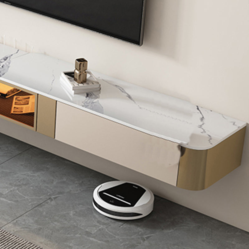 Soporte de TV de almacenamiento de piedra de 8 "de altura Glam Media TV Consola