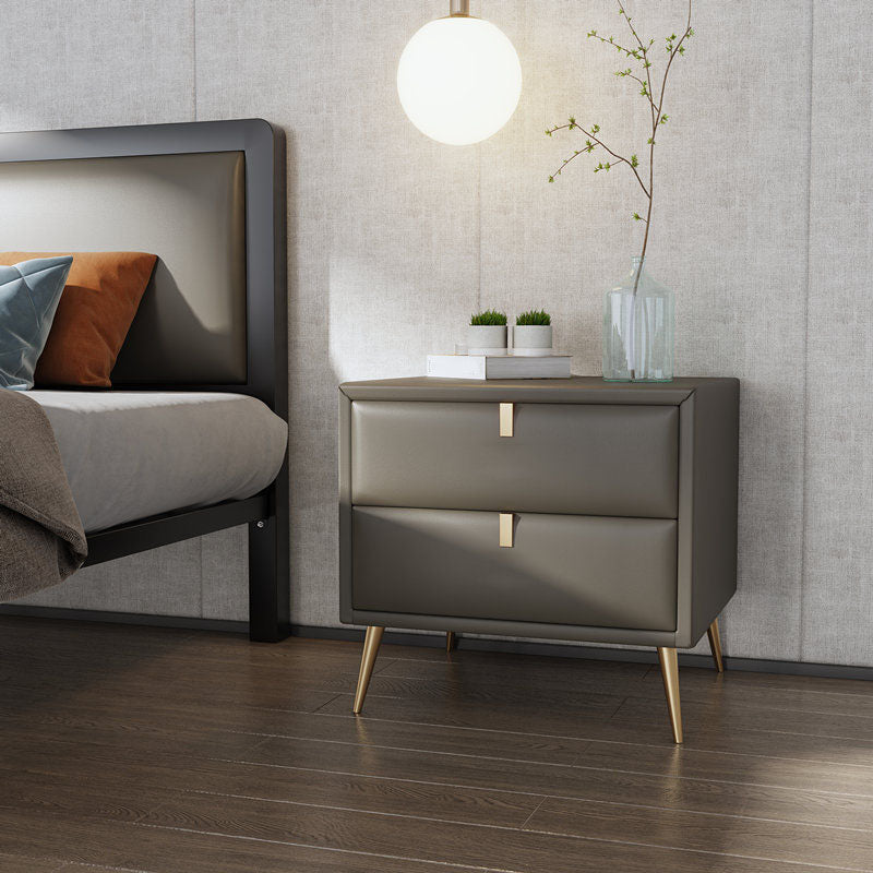 2ドロワーのベッドサイドキャビネット19.5 "の高さの脚には、夜のテーブルが含まれています