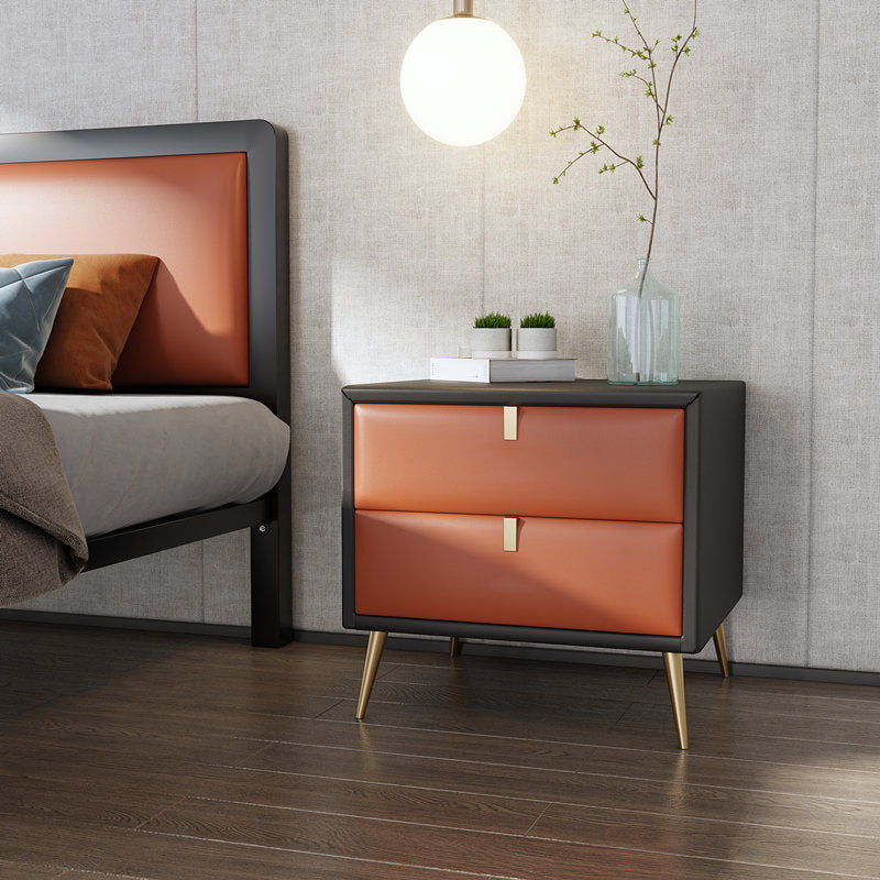 Armoire de chevet de 2 dessins de 19,5 "de hauteur comprenant la table de nuit