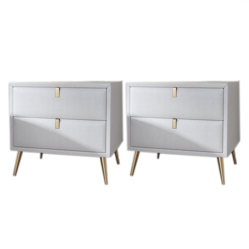 2ドロワーのベッドサイドキャビネット19.5 "の高さの脚には、夜のテーブルが含まれています