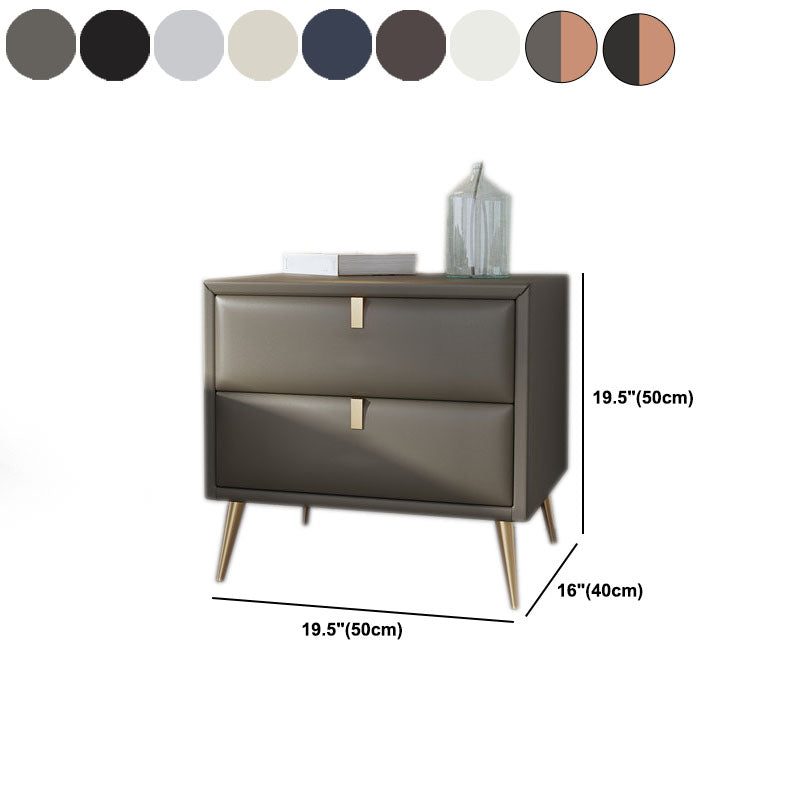 2ドロワーのベッドサイドキャビネット19.5 "の高さの脚には、夜のテーブルが含まれています