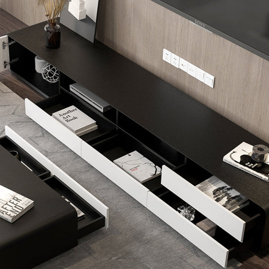 Console TV a scaffalature aperte contemporanee ingegnerizzato in legno TV in bianco e nero