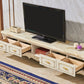 Glamber Marble TV Stand White Open Stalling TV Console con cajones