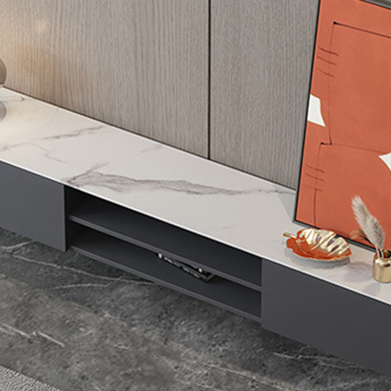 Contemporary TV Stand Stone Marble Top TV Cabinet with Splayed Legs Clearhalo 'furn' 'furn_tv_stands_entertainment_centers' 'Furniture' 'Living Room Furniture' 'TV Stands & Entertainment Centers' 'TV Stands & Media Storage Furniture' 'tv_stands_entertainment_centers' 5876186
