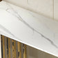 Tabella di accento glam largo 11 "Tabella dell'accento della console rettangolare in pietra