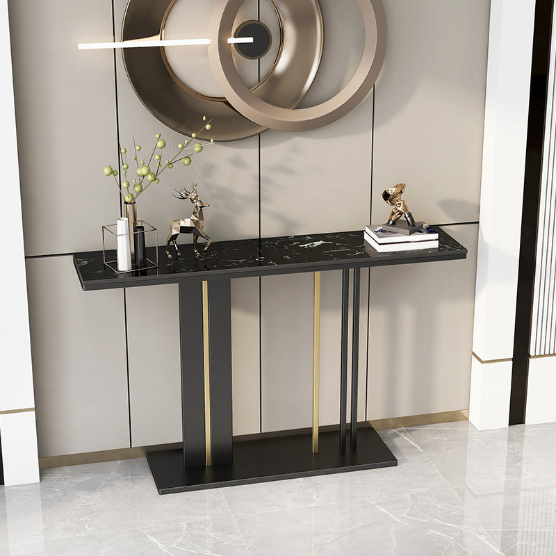 Tavolo da divano di divano console in marmo moderno tavolo da parte di rettangolo resistente alla sala per Hall
