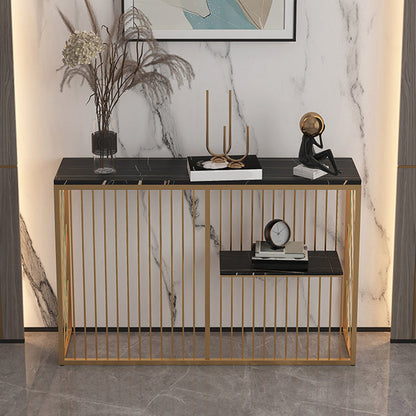 Tavolo da divano di divano console in pietra contemporanea tavolo da estremità resistente alle macchie per la sala