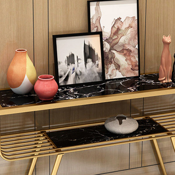 Tavolo da divano di divano console in marmo contemporaneo Tavolo da rettangolo con gambe per Hall