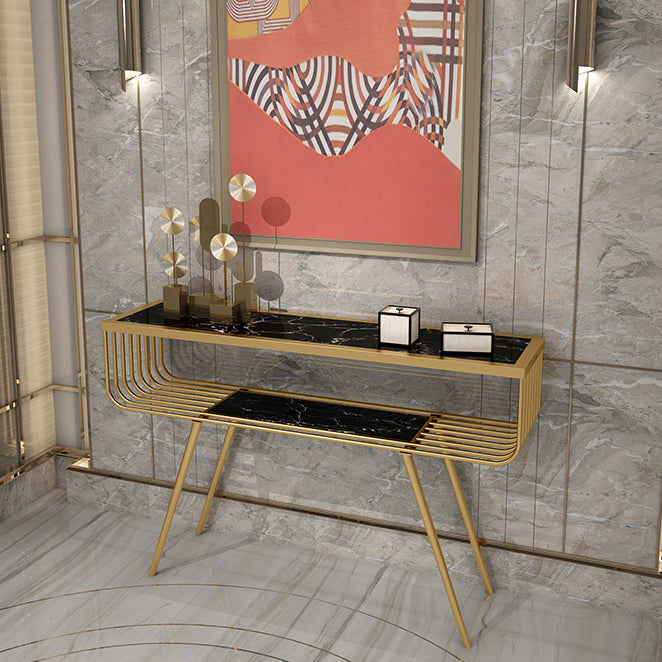 Tavolo da divano di divano console in marmo contemporaneo Tavolo da rettangolo con gambe per Hall