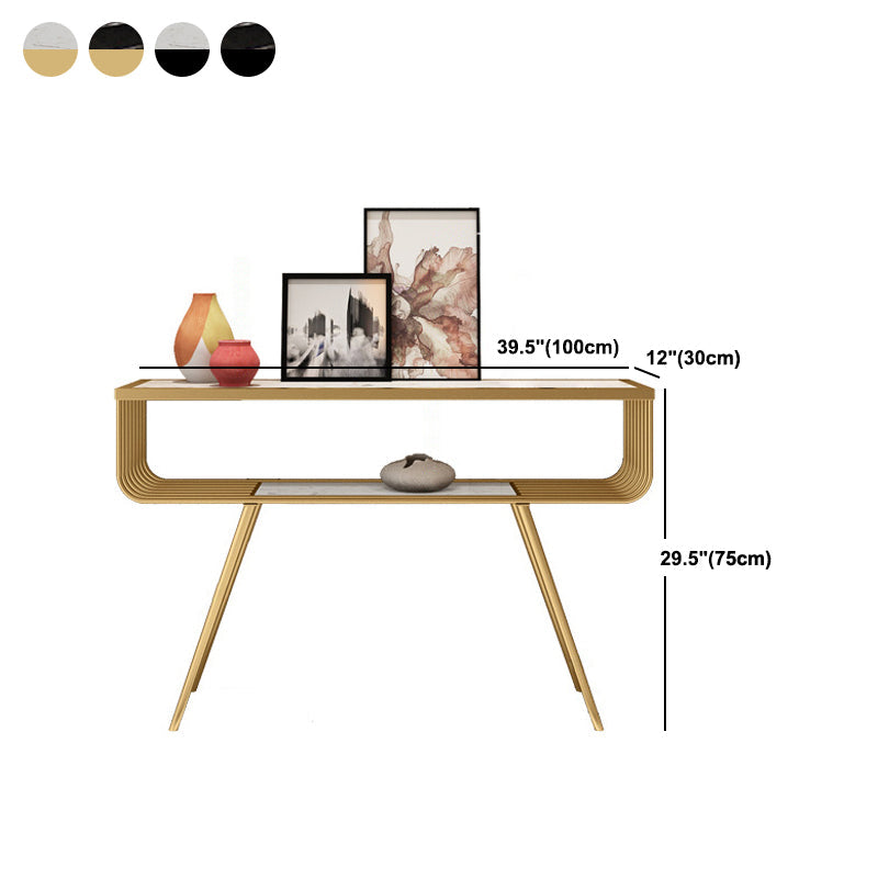 Tavolo da divano di divano console in marmo contemporaneo Tavolo da rettangolo con gambe per Hall