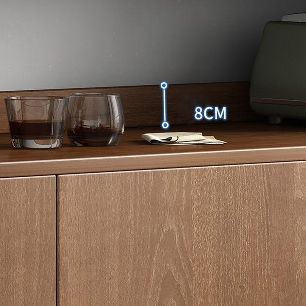 Puerta de vidrio aparador de madera artificial gabinete de servidor moderno con almacenamiento para sala de estar