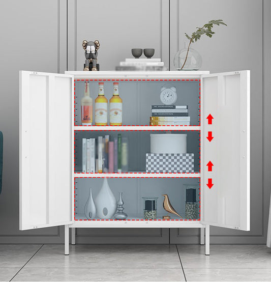 40"H Modern Style Buffet Server Metal Frame 2 Doors Dining Server for Kitchen Clearhalo 'buffet_sideboard' 'Buffets & Sideboards' 'furn' 'furn_buffet_sideboard' 'Furniture' 'Kitchen & Dining Furniture' 5876416