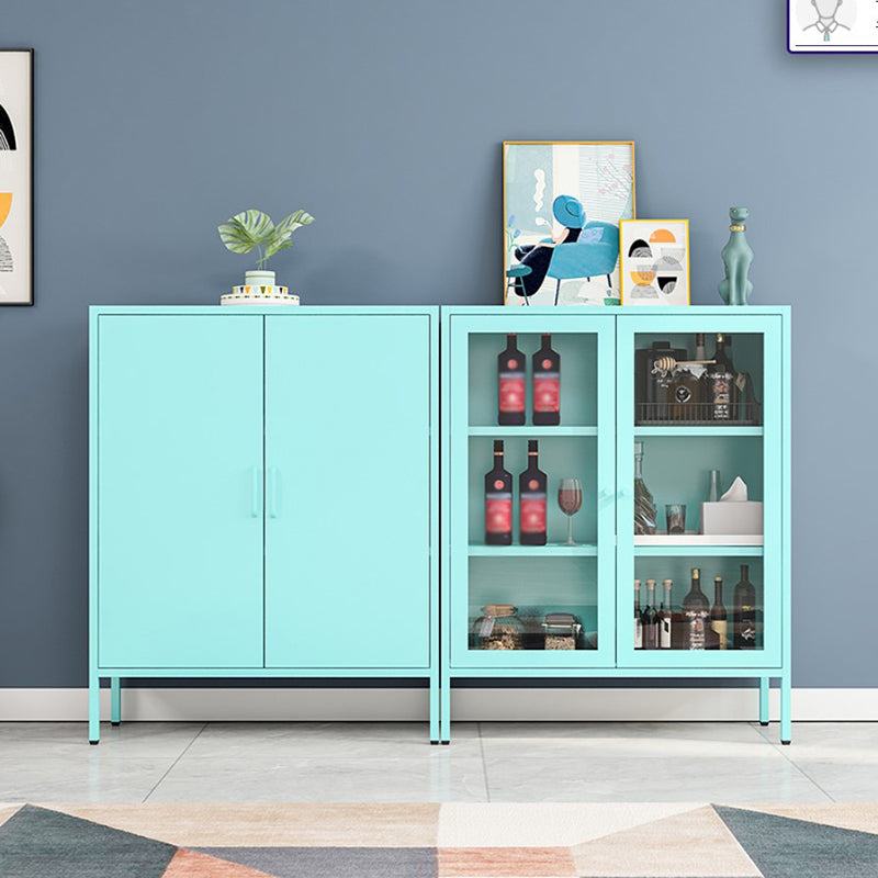 40"H Modern Style Buffet Server Metal Frame 2 Doors Dining Server for Kitchen Clearhalo 'buffet_sideboard' 'Buffets & Sideboards' 'furn' 'furn_buffet_sideboard' 'Furniture' 'Kitchen & Dining Furniture' 5876417