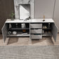 Scheda laterale in stile glam Sinterita Sinterita Sideboard con porta e cassetto per uso domestico