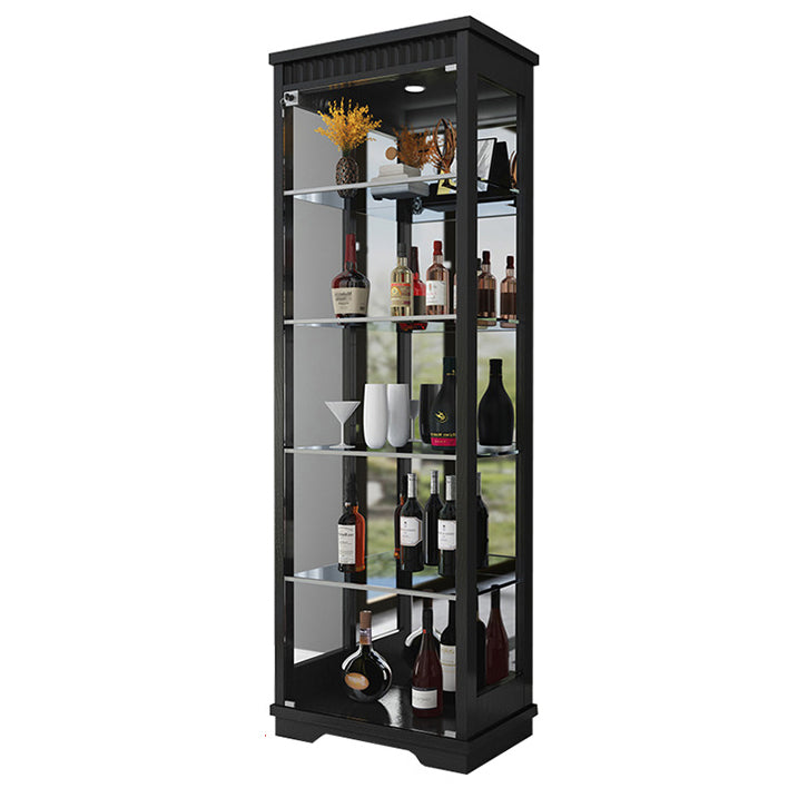 Portes en verre en bois massif du buffet moderne Armoires de verrouillage salon avec lumières LED