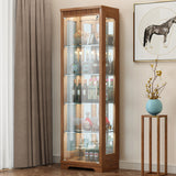 Portes en verre en bois massif du buffet moderne Armoires de verrouillage salon avec lumières LED